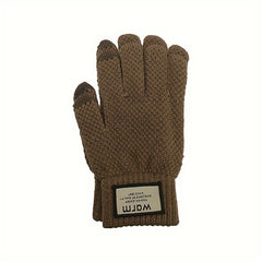 Men's Cycling Knit Gloves Warm Coldproof Winter Touch Screen Knitted Gloves