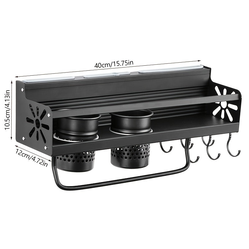 Kitchen Seasoning Rack With Hook - Household Wall Mounted Storage