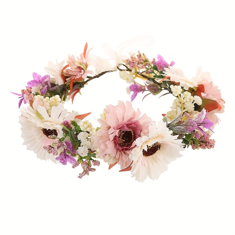 Rose Wreath Headband Simulation Flower Hair Band