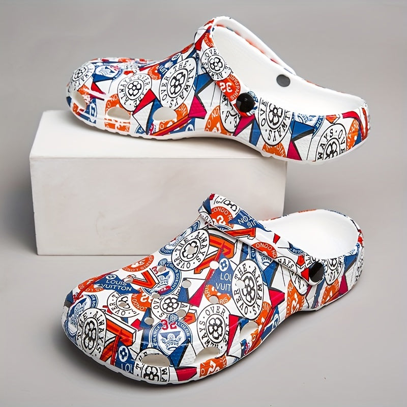 Women's Floral Pattern Clogs Slip On Pillow Slides