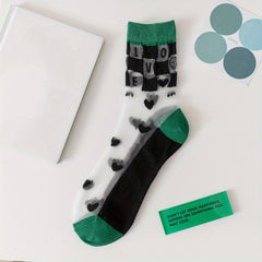 Heart Floral Mesh Socks Women's Stockings Hosiery