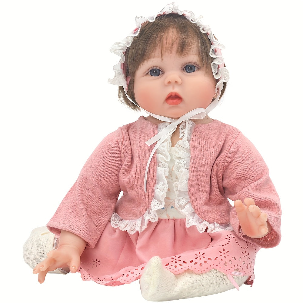 Peach Pink Doll Outfit for 18" Reborn Dolls - Lace Skirt Set