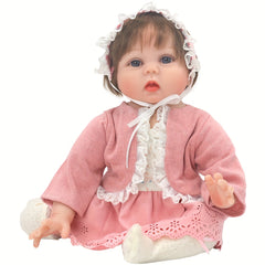 Peach Pink Doll Outfit for 18" Reborn Dolls - Lace Skirt Set