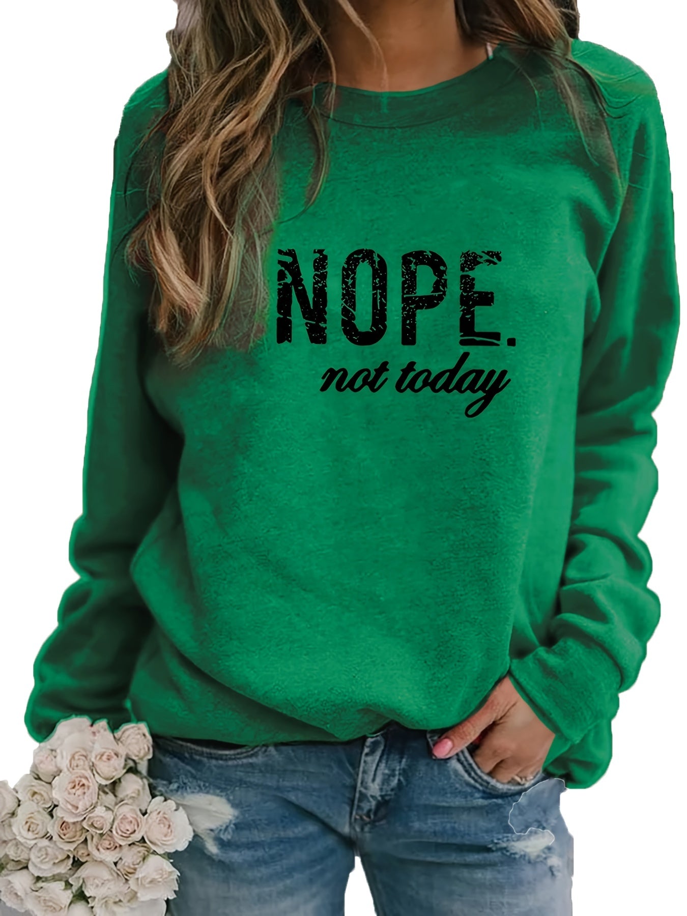 Letter Print Pullover Sweatshirt Casual Long Sleeve Crew Neck Sweatshirt