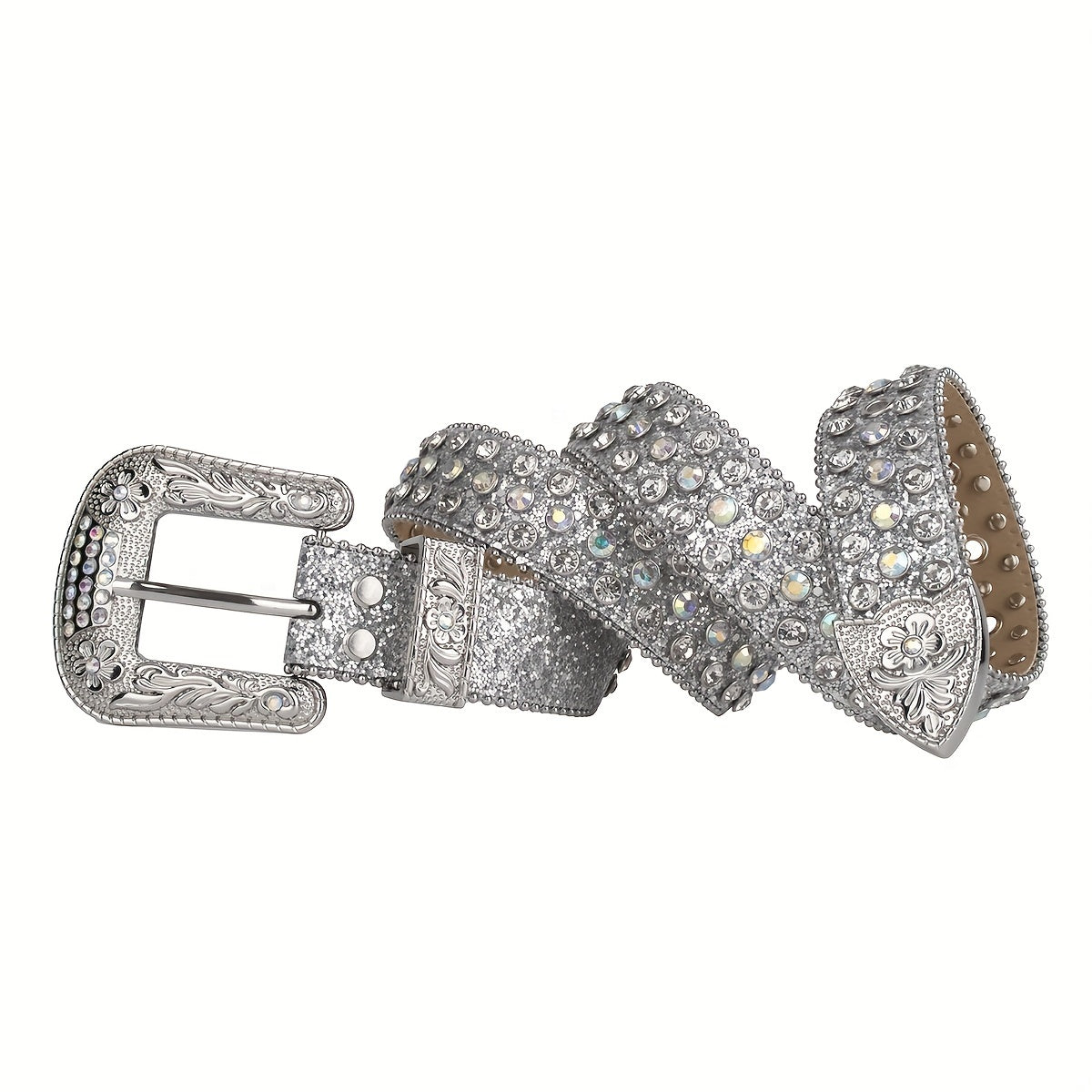 Rhinestone Belt Punk Western Cowboy Crystal Stone Belt For Jeans Dress