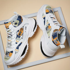 Men's Chunky Shoes Comfy Non Slip Lace Up Casual Sneakers For Outdoor Activities