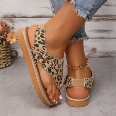 Leopard Pattern Non Slip Flip Flop Sandals