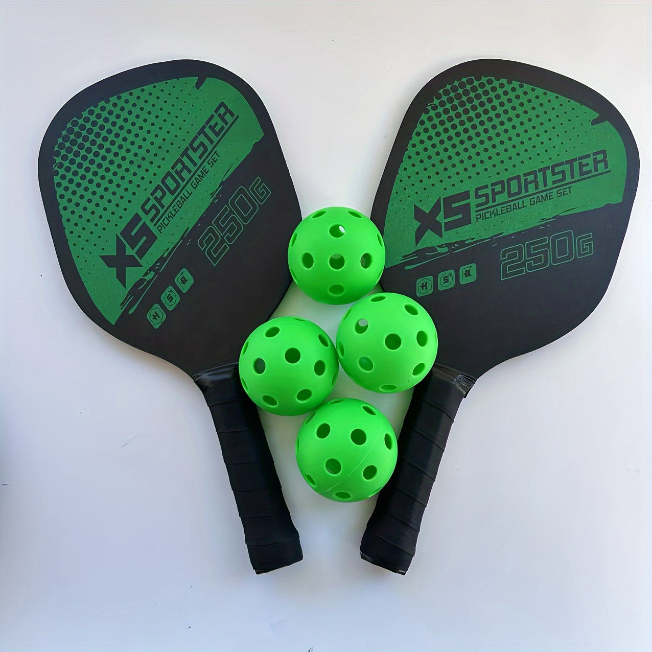 Pickleball Paddles Set 2 Rackets 4 Balls & Storage Bag