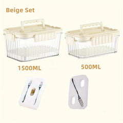 2pcs Fruit Box With Fork Outdoor Camping Storage Box
