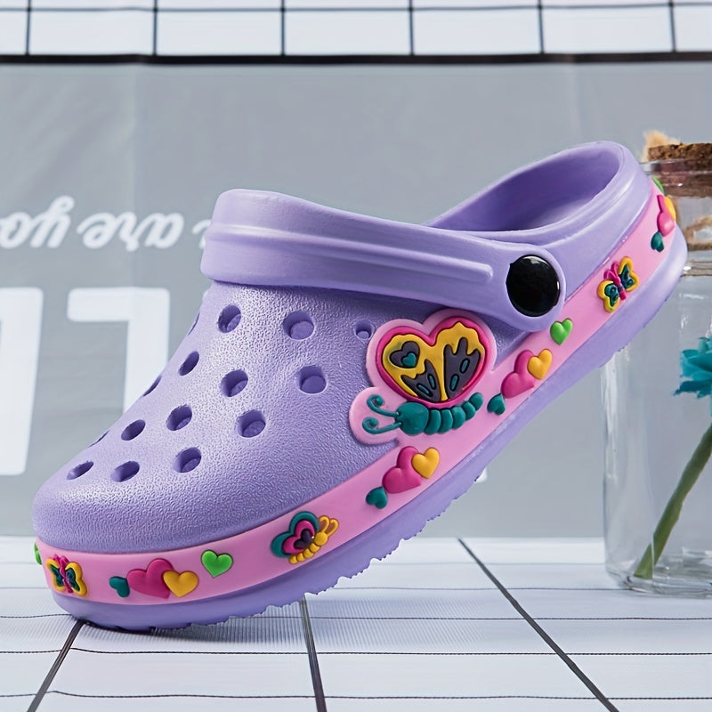 Kids Clogs Garden Shoes With Charms Lightweight Non-slip Beach Shoes