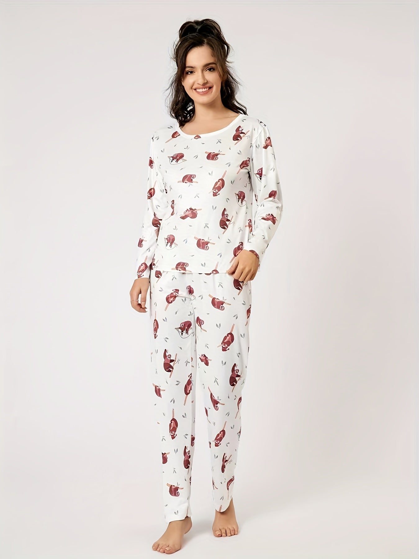 Women's Pajamas Set Long Sleeve Top & Pants Sleepwear Loungewear
