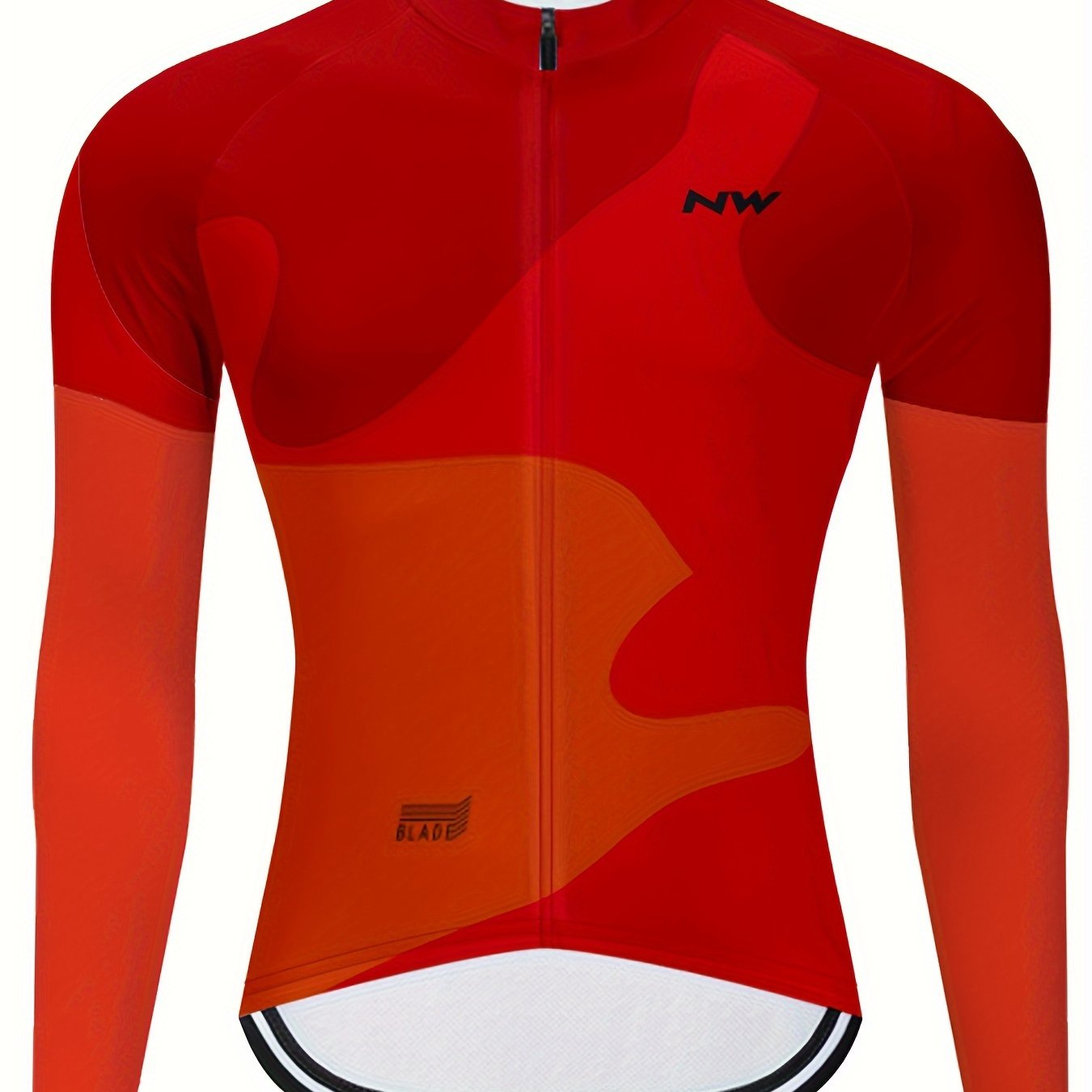 Men's Zip Up Cycling Jersey Long Sleeve Sports Clothing