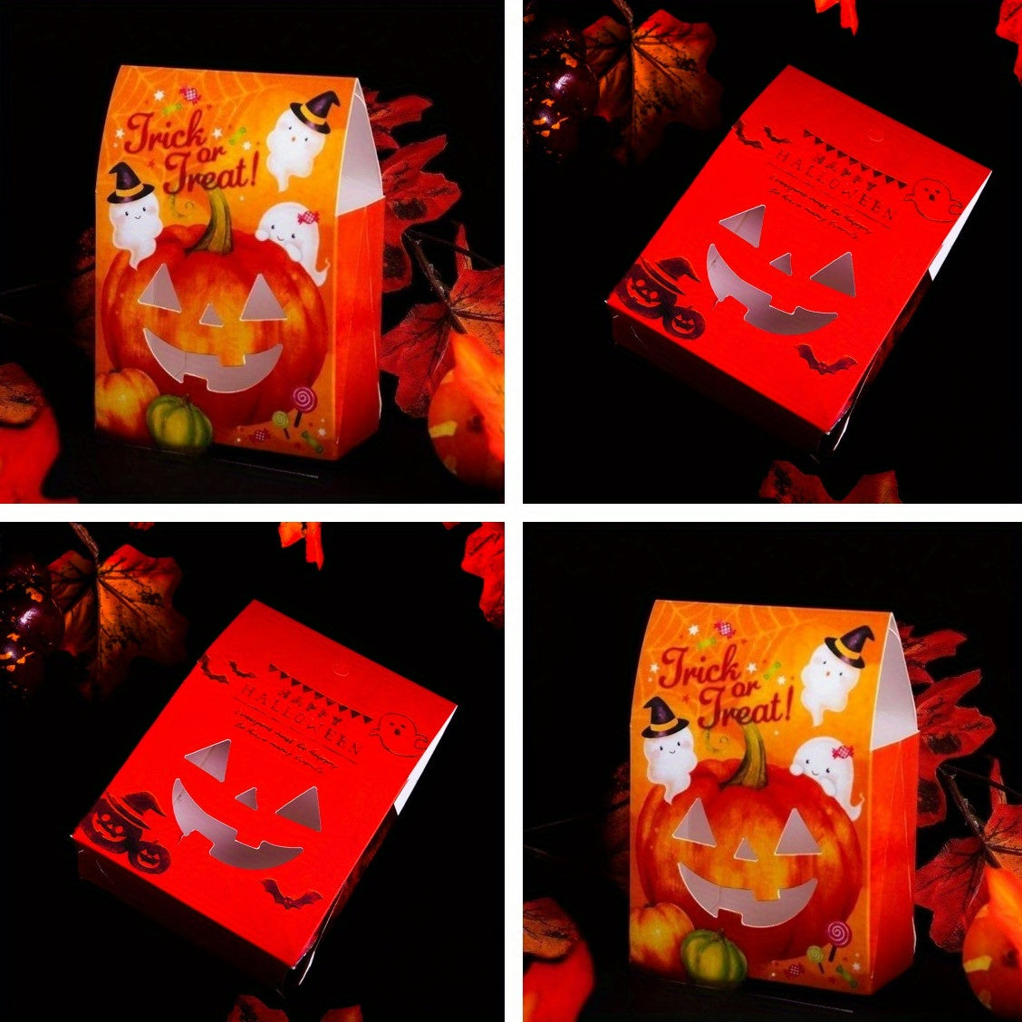 4pcs Halloween Pumpkin Candy Wrapping Paper Box