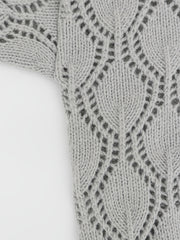 Casual Sweater Women's Plus Solid Hollow Out V Neck