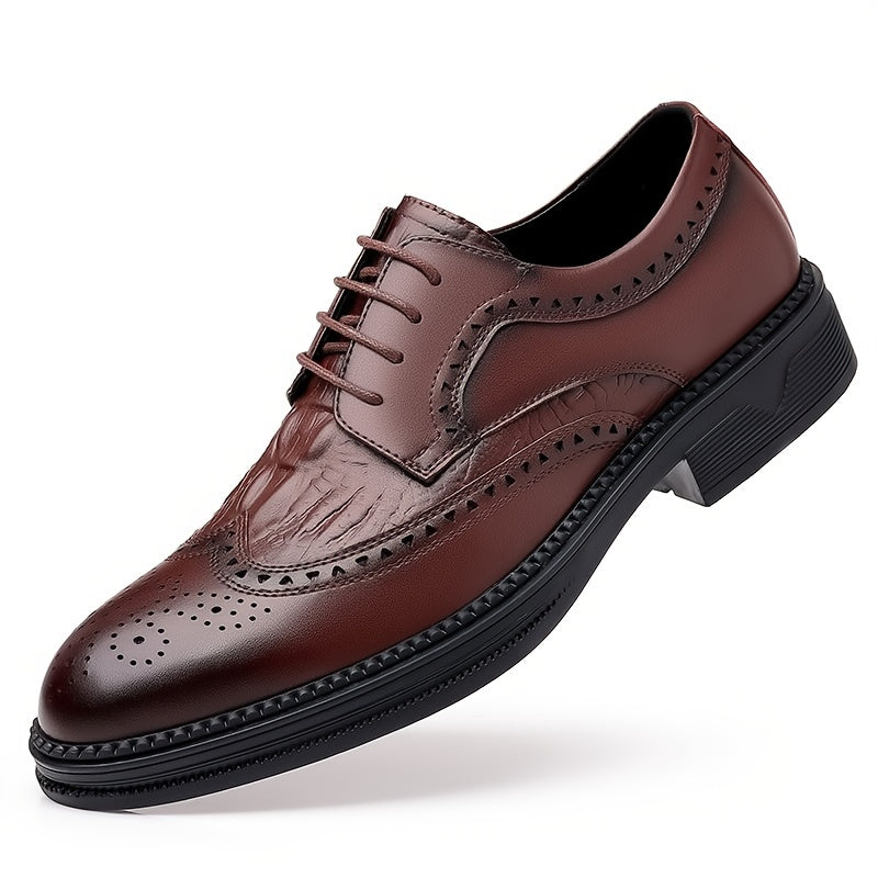 Men Brogue Carved Derby Shoes Wingtip Oxfords Formal Shoes