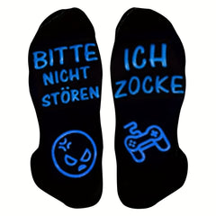 Men's Novelty Non Slip Letter Graphic Crew Socks