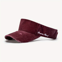 Embroidered Sunscreen Hat, Empty Top, Unisex
