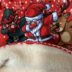 Santa Printed Plush Beanie Hat Winter Outdoor Hat