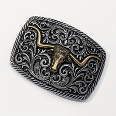 Retro Bull Head Belt Buckle Western Jeans Accessories