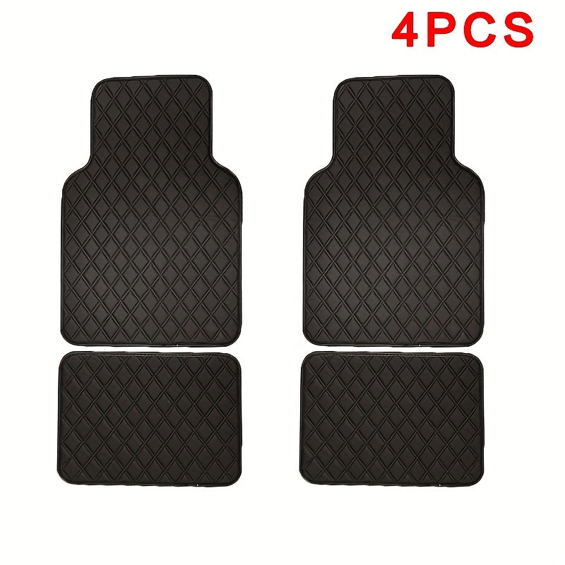 4pcs Waterproof Leather Car Floor Mats Full Set Auto Carpet Accessories