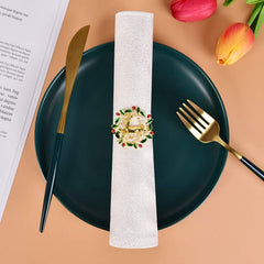 6pcs Stainless Steel Napkin Rings Carved Hollow for Special Occasions
