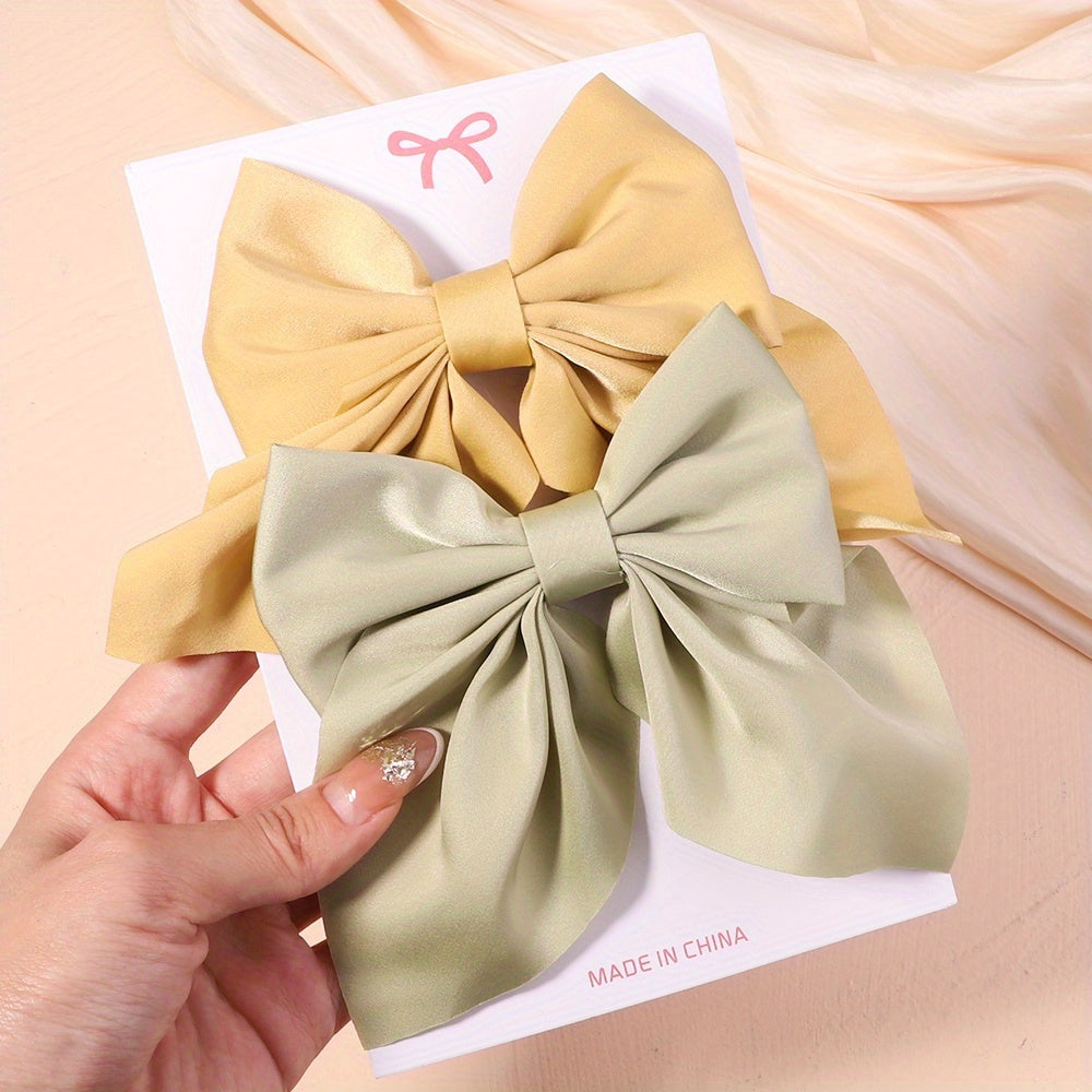Baby Girls Hair Clips 2pcs Big Bow Headwear Accessories