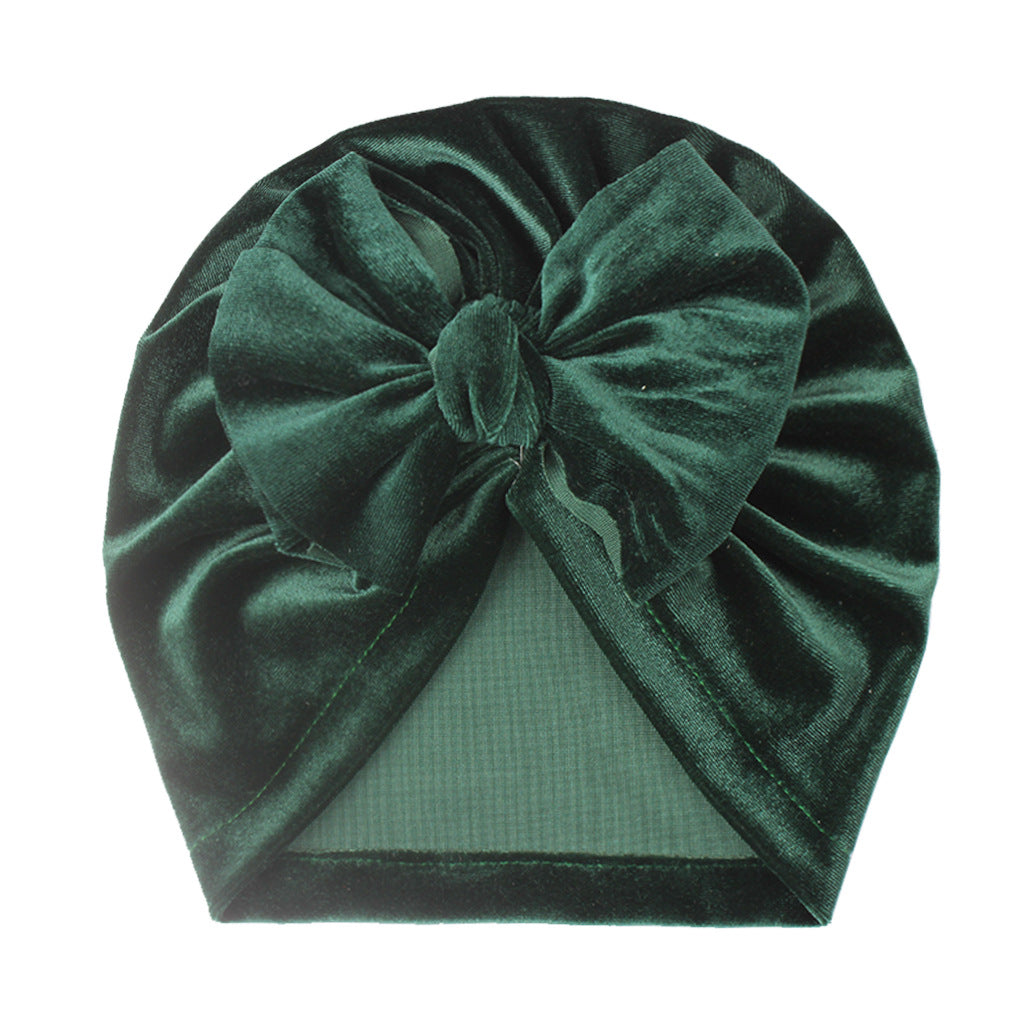 Velvet Bow Cap for Baby Girls - Holiday Party Photography Props