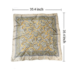 Simulated Silk Square Printed Scarf Turban Ladies Accessories Satin Shawl