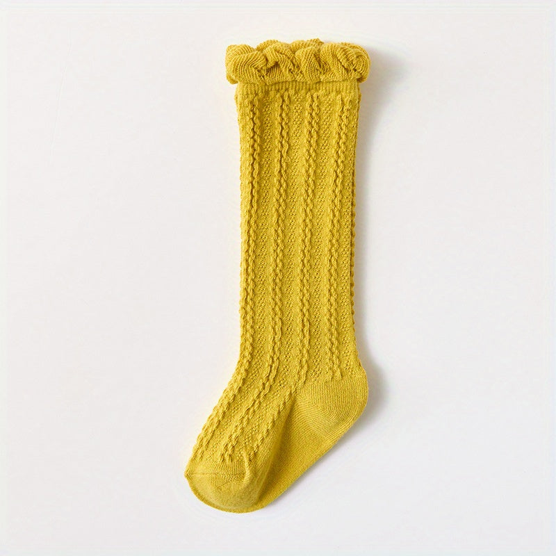 4 Pairs Baby Cable Knit Knee High Socks For Boy And Girls