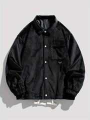 Men's Casual Lapel Button Up Jacket Coat For Spring Fall