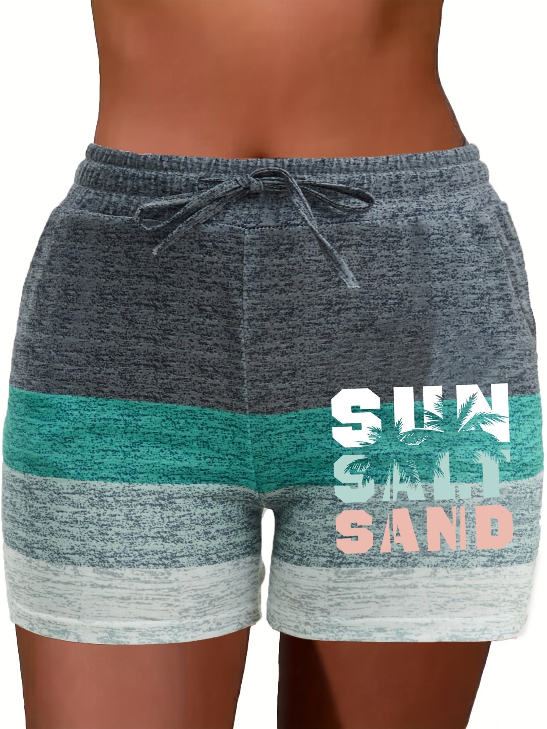 Striped Drawstring Shorts for Women