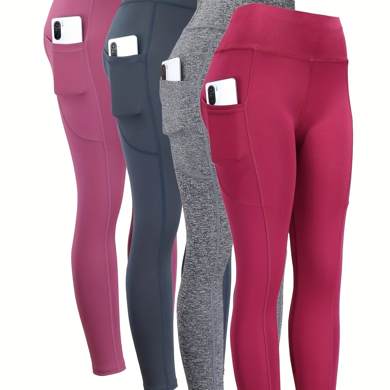 High Waist Yoga Leggings with Pocket Seamless Butt Lifting Elastic