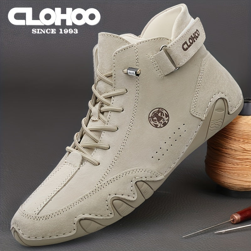 Men's Embossed Tiger Logo Lace-up Boots