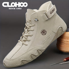Men's Embossed Tiger Logo Lace-up Boots