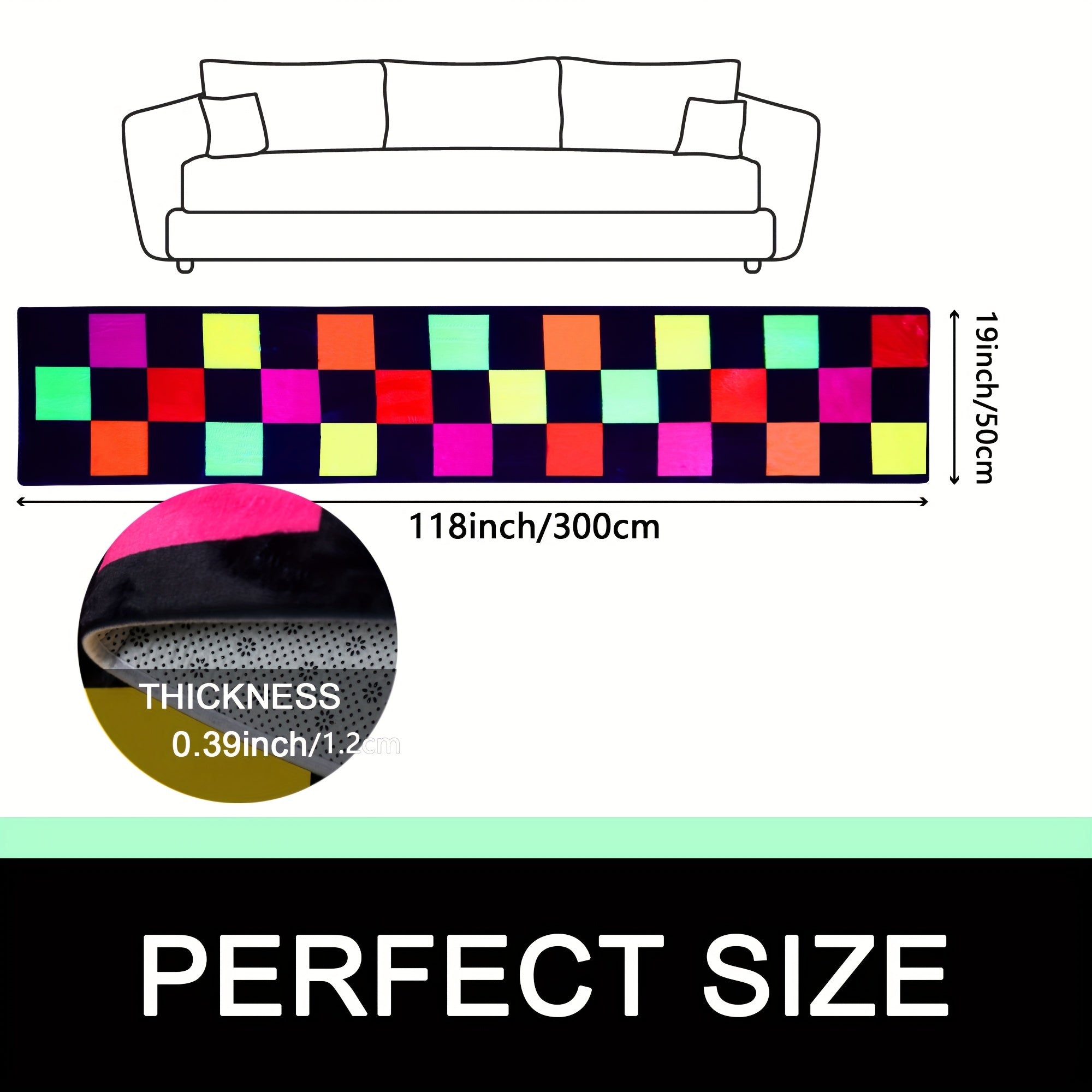 Colorful Flannel Luminous Carpet Runner