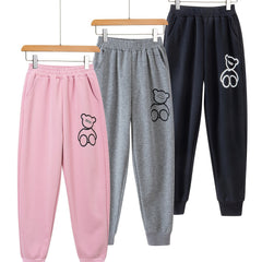 Smart Bear Graphic Jogger Pants for Teen Girls, Daily Casual Sports, All Seasons