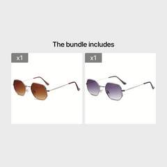 Men's Metal Small Frame Sunglasses Retro Sided with Hard Box