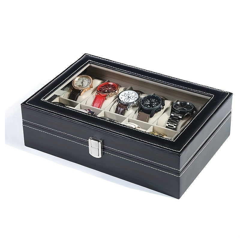 12 Slot PU Leather Watch Storage Box