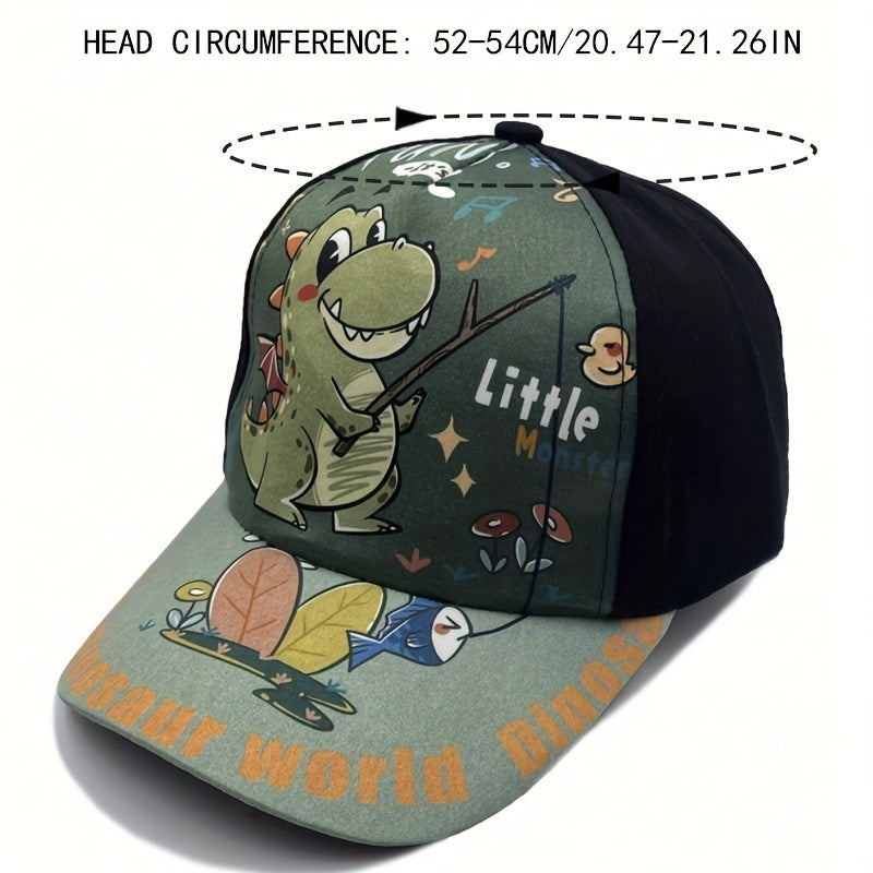 Dinosaur & Letter Graphic Baseball Cap for Toddler Kids