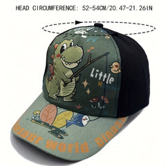 Dinosaur & Letter Graphic Baseball Cap for Toddler Kids
