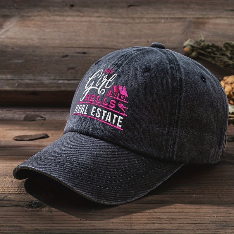 GIRL Embroidered Distressed Baseball Cap Dad Hat Sun Hats