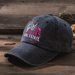 GIRL Embroidered Distressed Baseball Cap Dad Hat Sun Hats