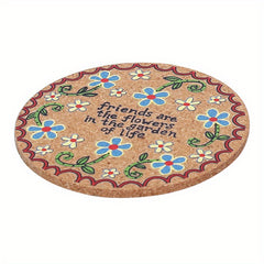 Boho Flower Pattern Cork Coaster Heat Insulated Drink Coaster