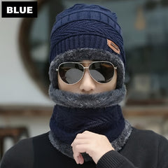 Winter Warm Velvet Knitted Hat Neck Cover Unisex Fashionable Windproof