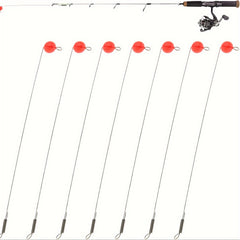 Ice Fishing Red Spring Bobber Stops Stainless Steel Wire Beads
