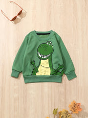 Dinosaur Pattern Sweatshirt for Kids Casual Long Sleeve Top