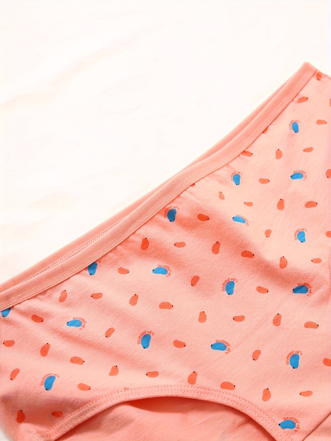 5pcs Cartoon Briefs Comfy Stretchy Intimates Panties Women's Lingerie