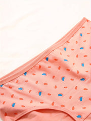 5pcs Cartoon Briefs Comfy Stretchy Intimates Panties Women's Lingerie