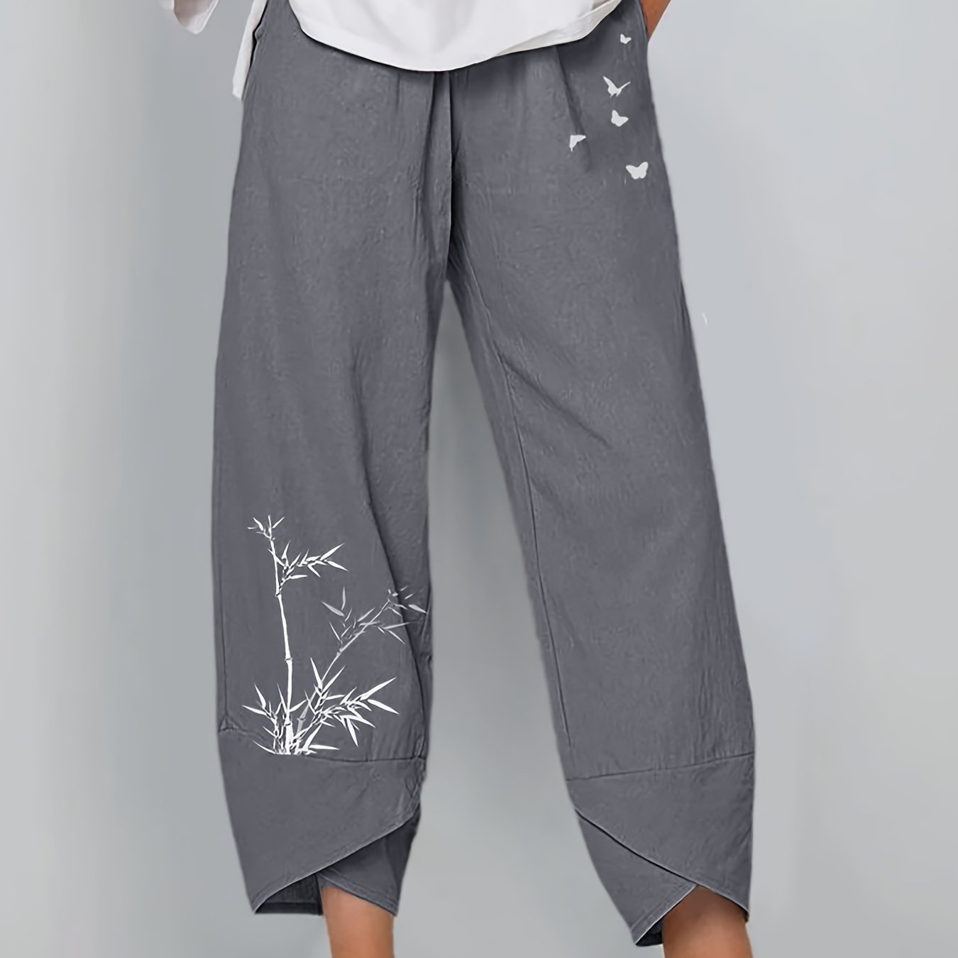High Waist Harem Pants Women's Casual Solid Color Elastic Long Trousers