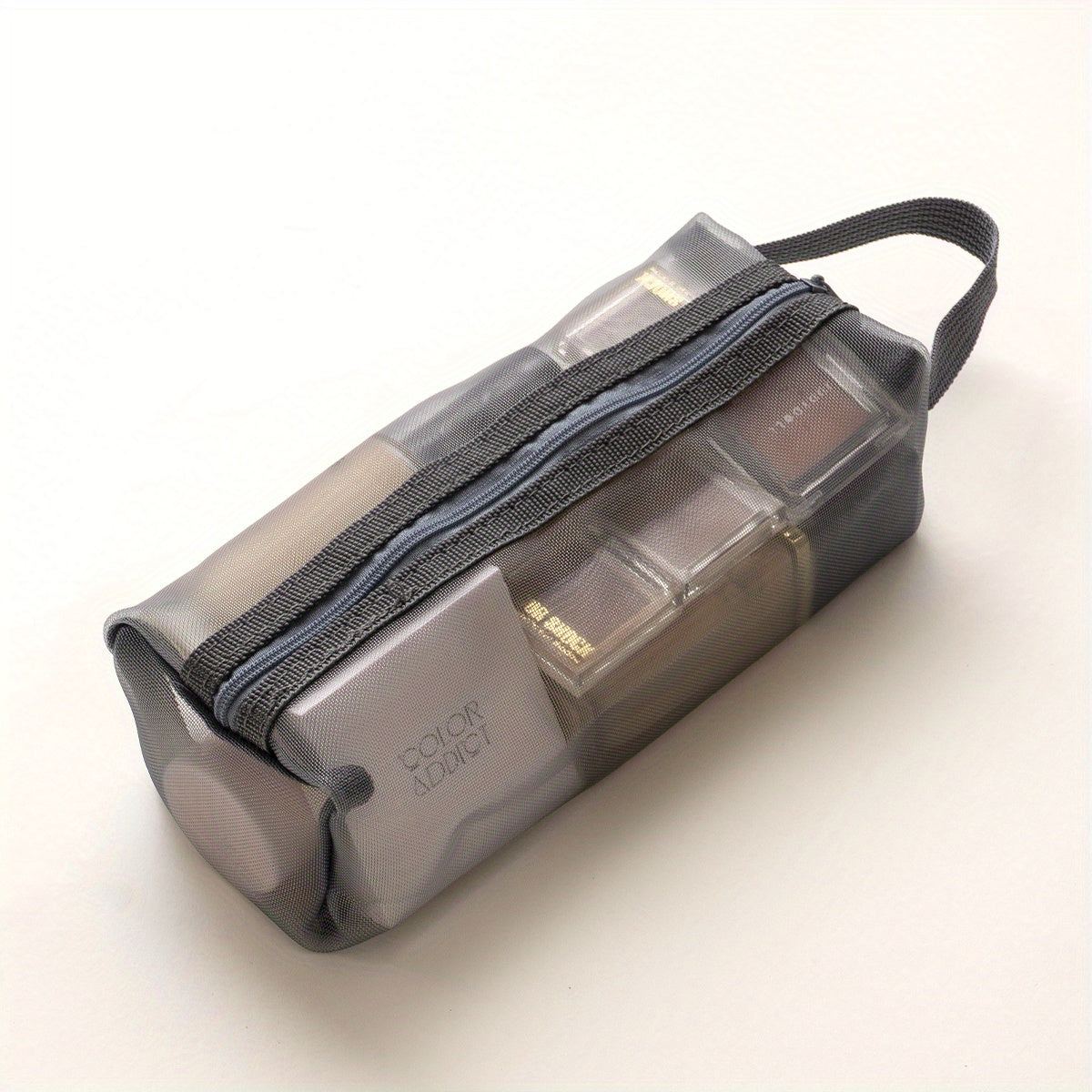 Clear Mesh Cosmetic Bag Portable Makeup Zipper Pouch Organizer